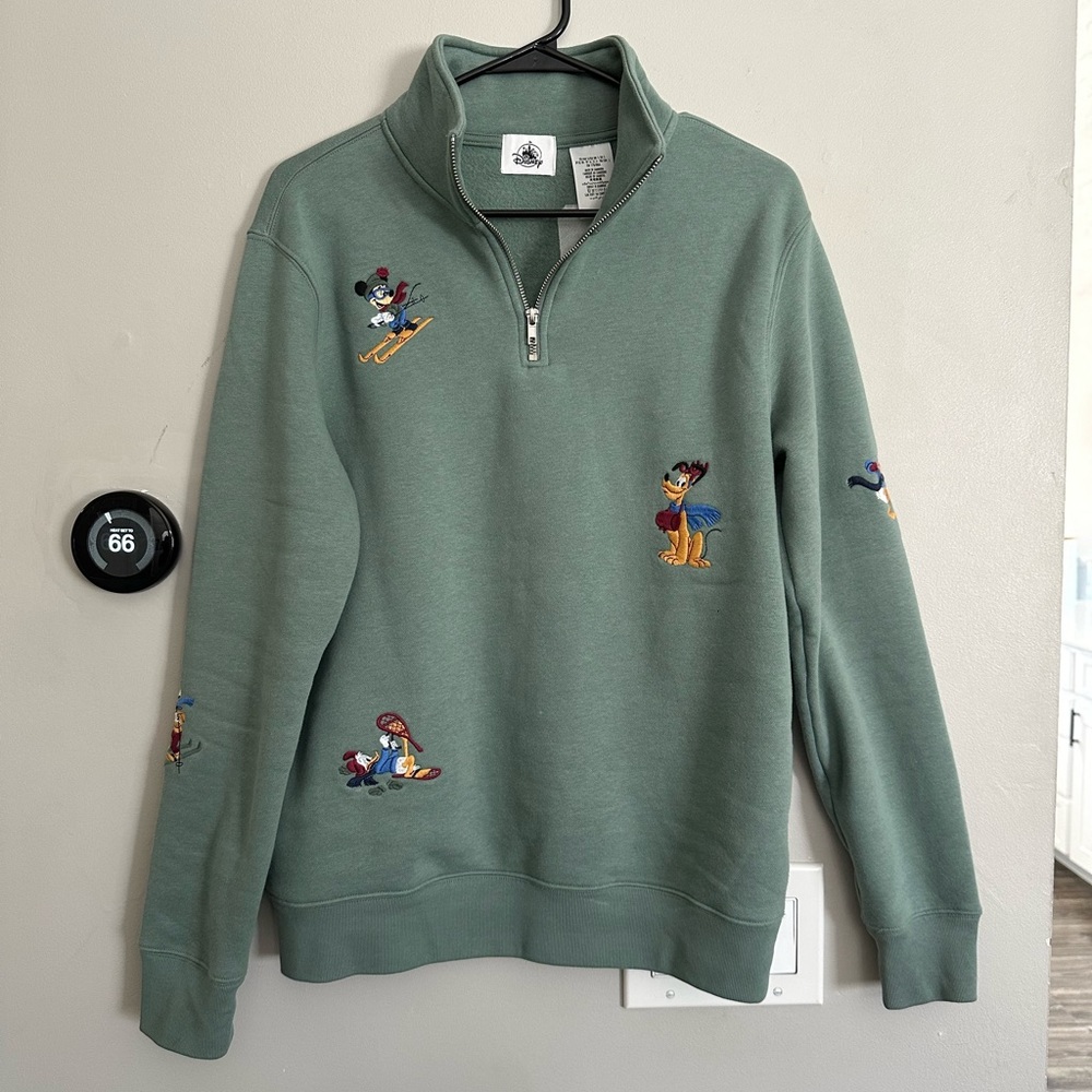 Disney quarterzip embroidered winter sweater